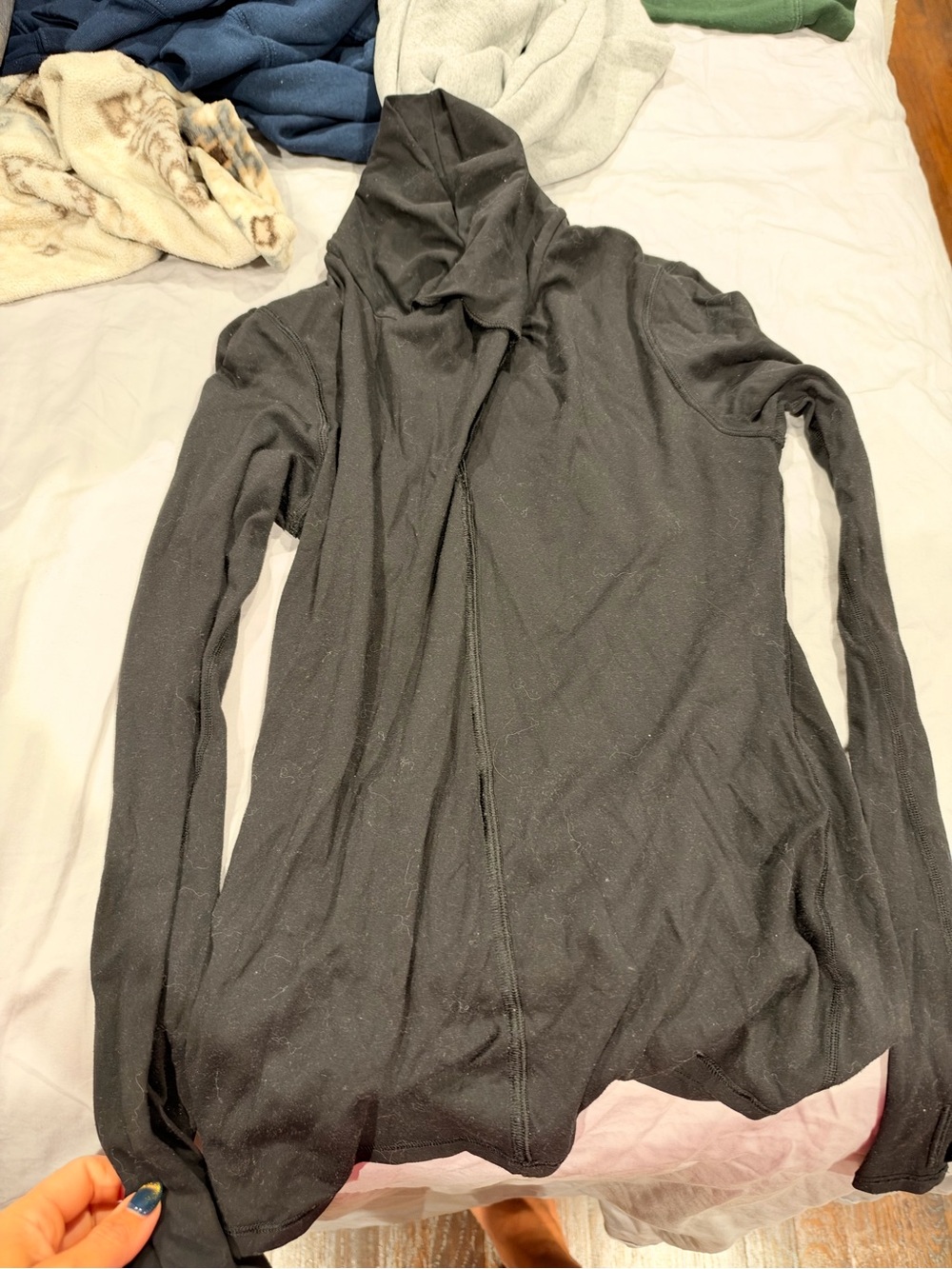 lululemon athletica Black Cowl Neck Lightweight Sweater